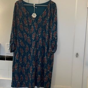 Pink Blush - Navy/Paisley print maternity dress - NWT - XL
